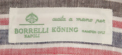Luigi Borrelli Navy Blue Striped Linen Shirt - Slim - (Z1) - Parent