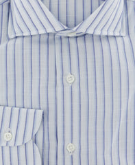 Luigi Borrelli Light Blue Striped Dress Shirt - Slim - (82) - Parent