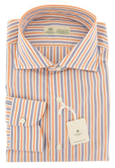 Luigi Borrelli Orange Striped Cotton Shirt - Slim - 14.5/37 - (ZR)