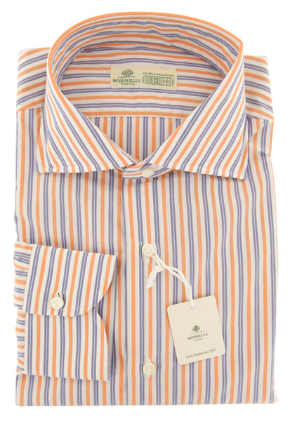 Luigi Borrelli Orange Striped Cotton Shirt - Slim - (ZR) - Parent