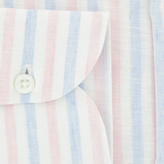 Luigi Borrelli Pink Striped Linen Shirt - Slim - (ZW) - Parent