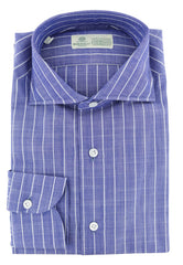 Luigi Borrelli Blue Striped Cotton Shirt - Slim - (277) - Parent