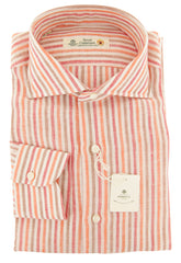 Luigi Borrelli Orange Striped Linen Shirt - Slim - (ZQ) - Parent