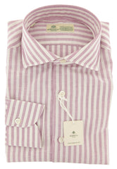 Luigi Borrelli Lavender Purple Striped Shirt - Extra Slim - 16/41 - (ZI)