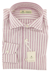 Luigi Borrelli Lavender Purple Striped Shirt - Slim - 14.5/37 (ZH)