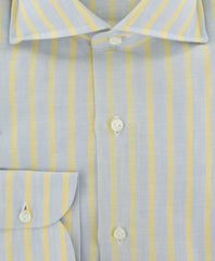 Luigi Borrelli Yellow Striped Linen Dress Shirt - Slim - (98) - Parent