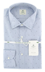 Luigi Borrelli Light Blue Foulard Cotton Shirt - Extra Slim - 16/41 (6Y)