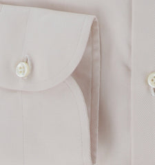 $500 Luigi Borrelli Cream Solid Cotton Shirt - Slim - (LB12272516) - Parent