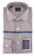 Luigi Borrelli Burgundy Red Check Shirt - 15.75/40 - (EV0653860RIO)