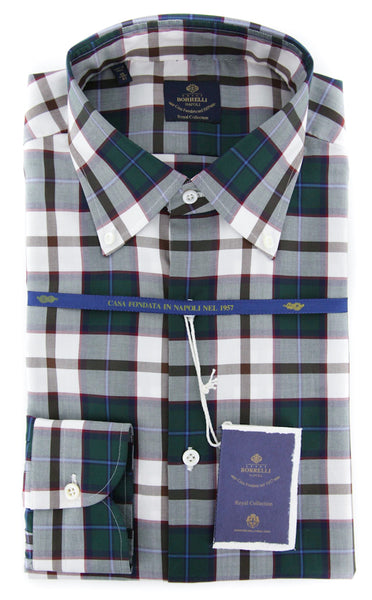 Luigi Borrelli Green Plaid Shirt - (EV0665650STEFANO) - Parent