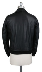 Luigi Borrelli Black Leather Solid Jacket - (OW3121G131090) - Parent