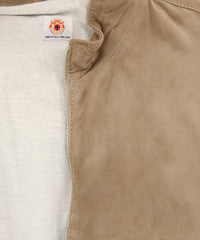 Luigi Borrelli Brown Suede Solid Jacket - (LBG160661) - Parent