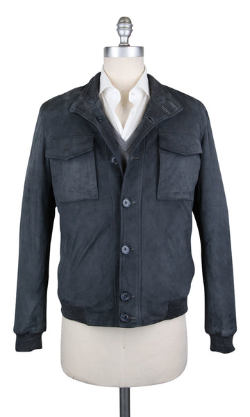 Luigi Borrelli Gray Suede Solid Jacket - (LB190830) - Parent