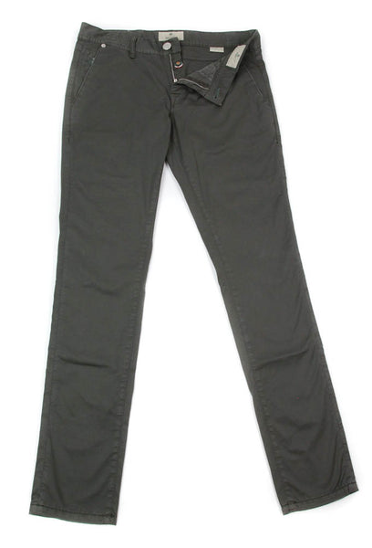 Luigi Borrelli Green Solid Pants - Super Slim - 33/49 - (PAR29310572)