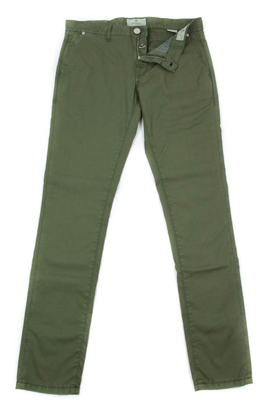 Luigi Borrelli Green Solid Pants - Super Slim - 33/49 - (PAR29510562)