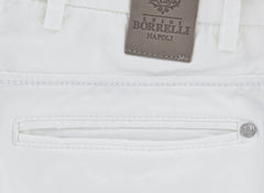 Luigi Borrelli White Solid Pants - Super Slim - 33/49 - (PET22210500)