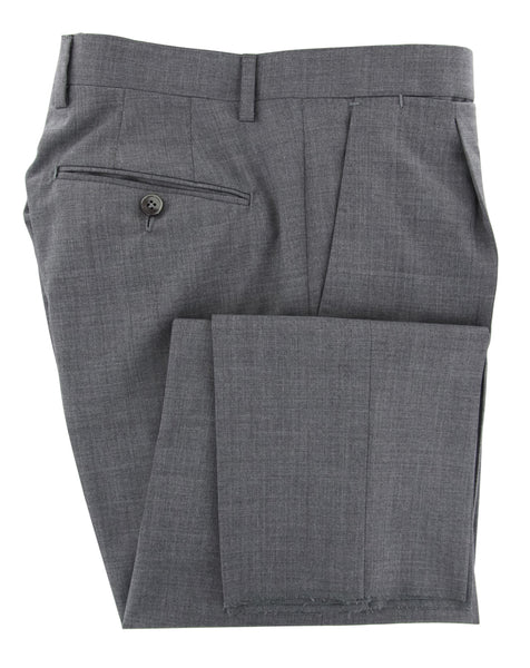New $600 Luigi Borrelli Gray Solid Pants - Extra Slim - (PR10SCC161331) - Parent