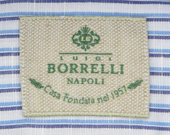 Luigi Borrelli Light Blue Striped Blend Shirt - Slim - (LB45231) - Parent