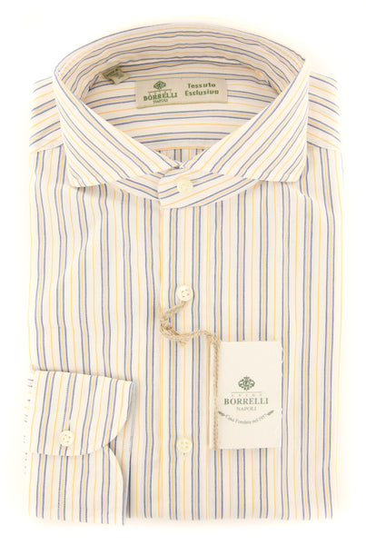 Borrelli White Striped Shirt - Extra Slim - (2018022219) - Parent