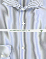 Luigi Borrelli Blue Striped Cotton Shirt - Extra Slim - (CO) - Parent