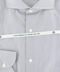 Luigi Borrelli Black Striped Cotton Shirt - Extra Slim - (CP) - Parent