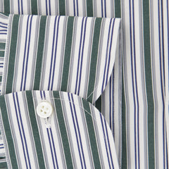 Luigi Borrelli Dark Green Striped Cotton Shirt - Extra Slim - (3R) - Parent