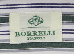 Luigi Borrelli Dark Green Striped Cotton Shirt - Extra Slim - (3R) - Parent