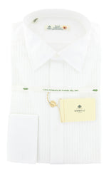 Luigi Borrelli White with Pleated Bib Shirt - X Slim - 15.75/40 -(LBSHRTA1)