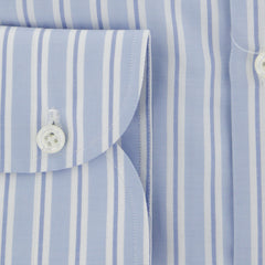 Luigi Borrelli Light Blue Striped Dress Shirt - Extra Slim - (9Y) - Parent