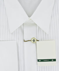 Luigi Borrelli White Tuxedo Shirt - Pleated Bib - Full - (LBTUXX3) - Parent