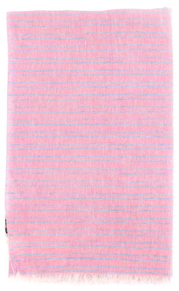 New $250 Luigi Borrelli Pink Striped Long Scarf - 78" x 27" - (LBSS12218)