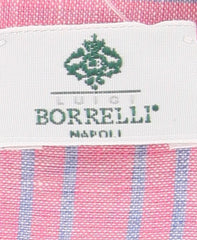 New $250 Luigi Borrelli Pink Striped Long Scarf - 78" x 27" - (LBSS12218)