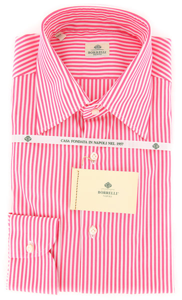 Luigi Borrelli Pink Striped Cotton Shirt - Slim - (TC) - Parent