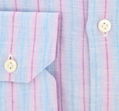 Luigi Borrelli Light Blue Striped Shirt - Extra Slim - (EV124NANST) - Parent