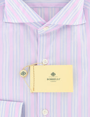 Luigi Borrelli Light Blue Striped Shirt - Extra Slim - (YV) - Parent