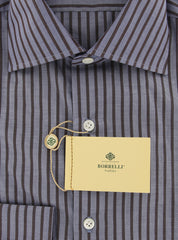 Luigi Borrelli Blue Striped Shirt - Extra Slim - (EV1727IVO) - Parent