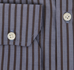Luigi Borrelli Blue Striped Shirt - Extra Slim - (EV1727IVO) - Parent