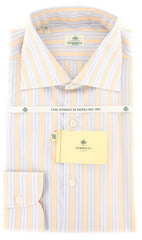 Luigi Borrelli Orange Striped Shirt - Extra Slim - 15.5/39 -(LBMEV1766IVO)