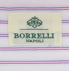 Luigi Borrelli Pink Striped Shirt - Extra Slim - 15.75/40 - (EV1813RIO)