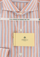 Luigi Borrelli Orange Striped Cotton Shirt - Extra Slim - (YK) - Parent