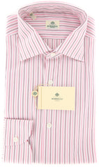 Luigi Borrelli Pink Striped Cotton Shirt - Extra Slim - 15.75/40 - (TH)