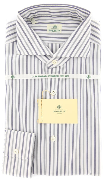 Luigi Borrelli Gray Striped Cotton Shirt - Extra Slim - (TL) - Parent