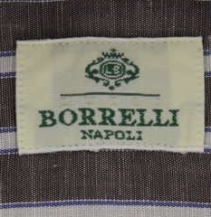 Borrelli Brown Striped Shirt - Extra Slim - 15.5/39 - (EVTS4296GIANNI)