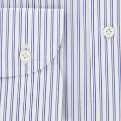 New $575 Luciano Barbera Blue Striped Shirt - Slim - M/M - (1059767123073)