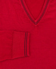Luciano Barbera Red Sweater - V-Neck - (1096965307745) - Parent