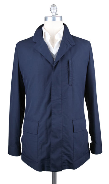 New $3000 Luciano Barbera Navy Blue Solid Jacket - 40/50 - (1111753586087)
