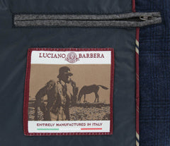Luciano Barbera Navy Blue Wool Plaid Jacket - (1113363539586) - Parent