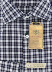 Luigi Borrelli Navy Blue Plaid Shirt - Extra Slim - M/M - (EV20970RIO)