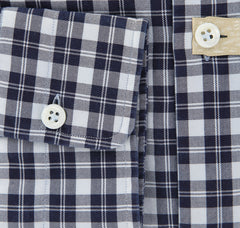 Luigi Borrelli Navy Blue Plaid Shirt - Extra Slim - M/M - (EV20970RIO)