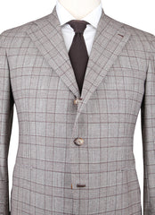 Orazio Luciano Brown Plaid Suit - Single Breasted- 3 Button - 40/50